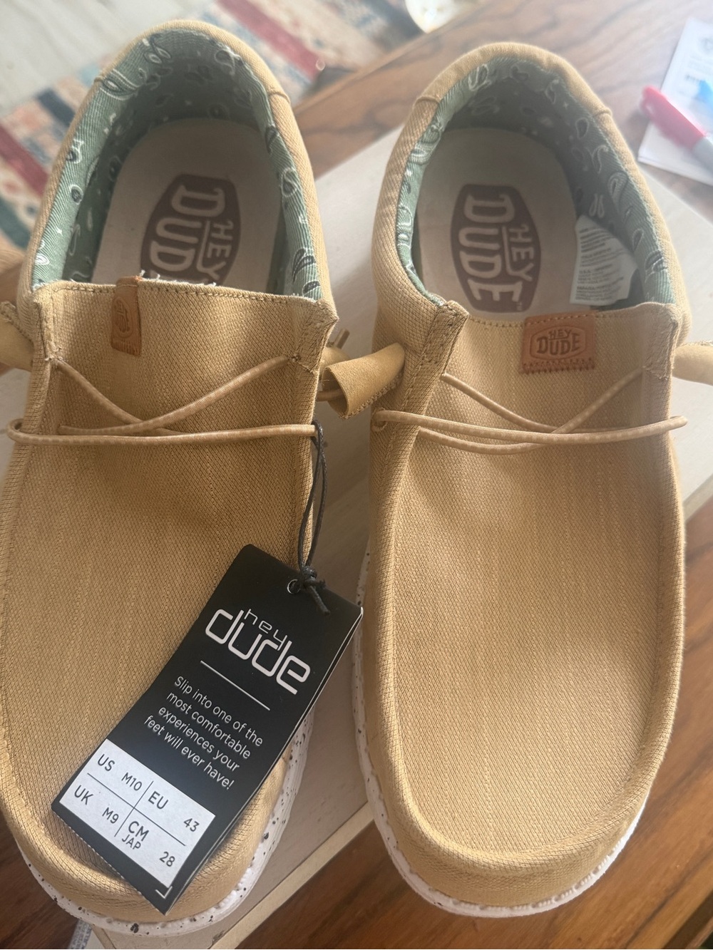Hey Dude Tan Canvas Slip-On Shoes